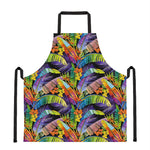 Colorful Leaves Tropical Pattern Print Apron