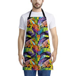 Colorful Leaves Tropical Pattern Print Apron