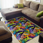 Colorful Leaves Tropical Pattern Print Area Rug GearFrost