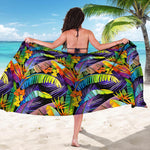 Colorful Leaves Tropical Pattern Print Beach Sarong Wrap