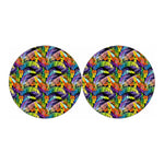 Colorful Leaves Tropical Pattern Print Car Coasters