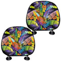 Colorful Leaves Tropical Pattern Print Car Headrest Covers