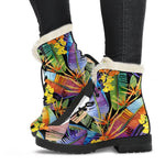 Colorful Leaves Tropical Pattern Print Comfy Boots GearFrost