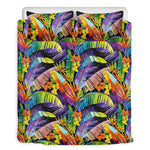 Colorful Leaves Tropical Pattern Print Duvet Cover Bedding Set