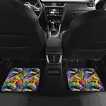 Colorful Leaves Tropical Pattern Print Front and Back Car Floor Mats