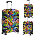Colorful Leaves Tropical Pattern Print Luggage Cover GearFrost