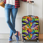 Colorful Leaves Tropical Pattern Print Luggage Cover GearFrost