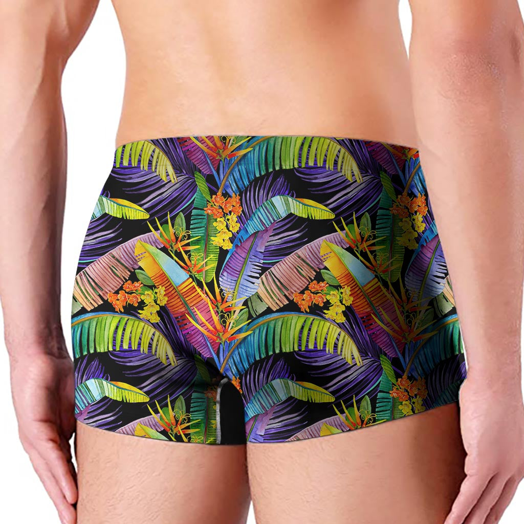 Colorful Leaves Tropical Pattern Print Men's Boxer Briefs