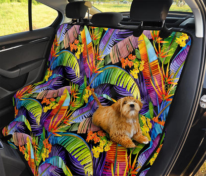 Colorful Leaves Tropical Pattern Print Pet Car Back Seat Cover