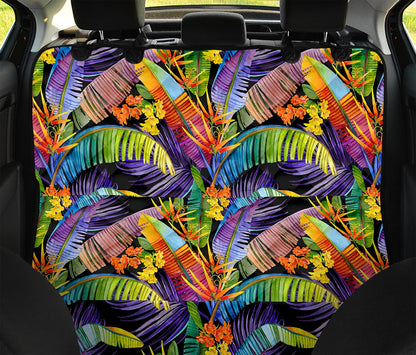 Colorful Leaves Tropical Pattern Print Pet Car Back Seat Cover