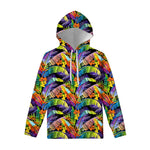 Colorful Leaves Tropical Pattern Print Pullover Hoodie