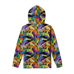 Colorful Leaves Tropical Pattern Print Pullover Hoodie