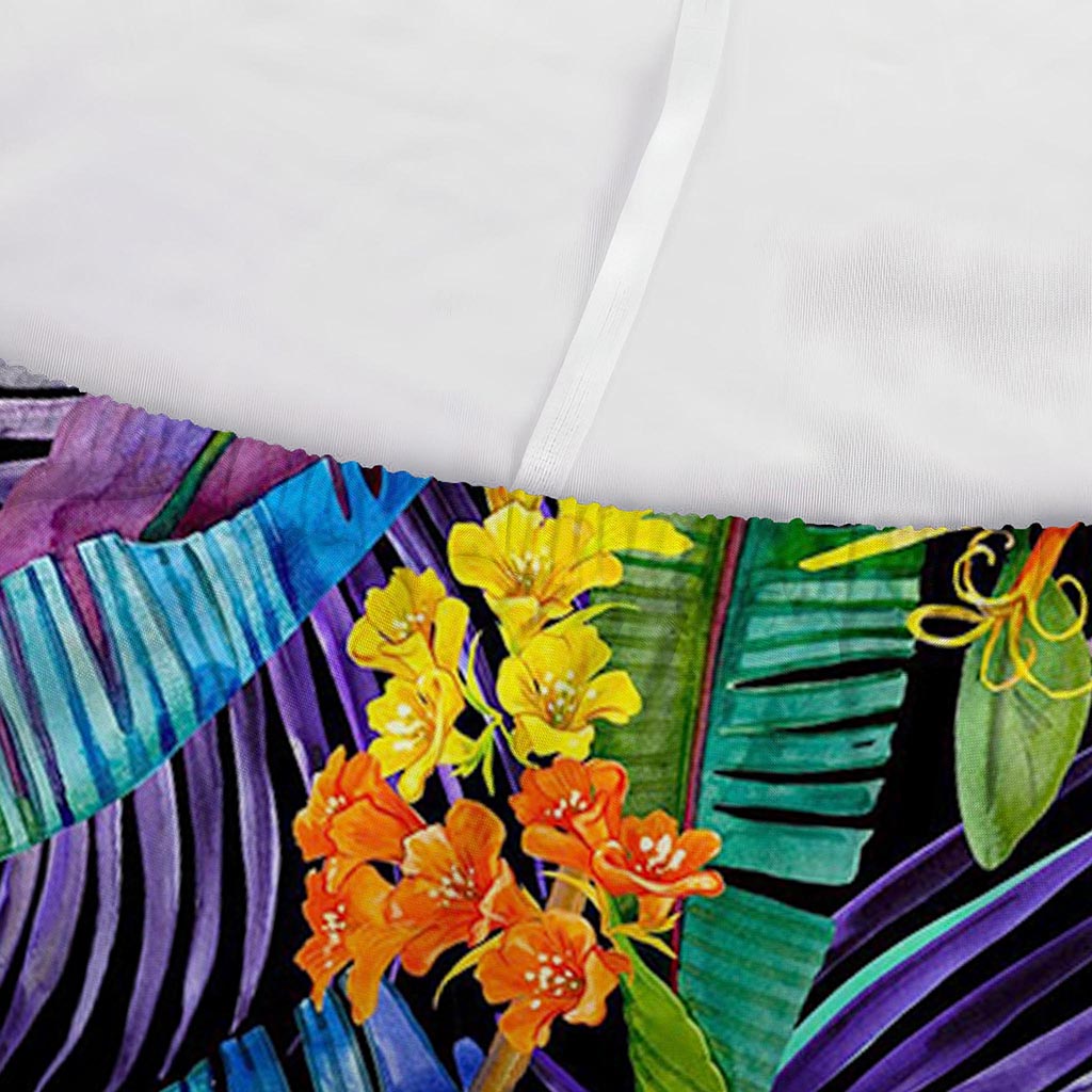 Colorful Leaves Tropical Pattern Print Sofa Cover