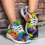 Colorful Leaves Tropical Pattern Print Sport Shoes GearFrost