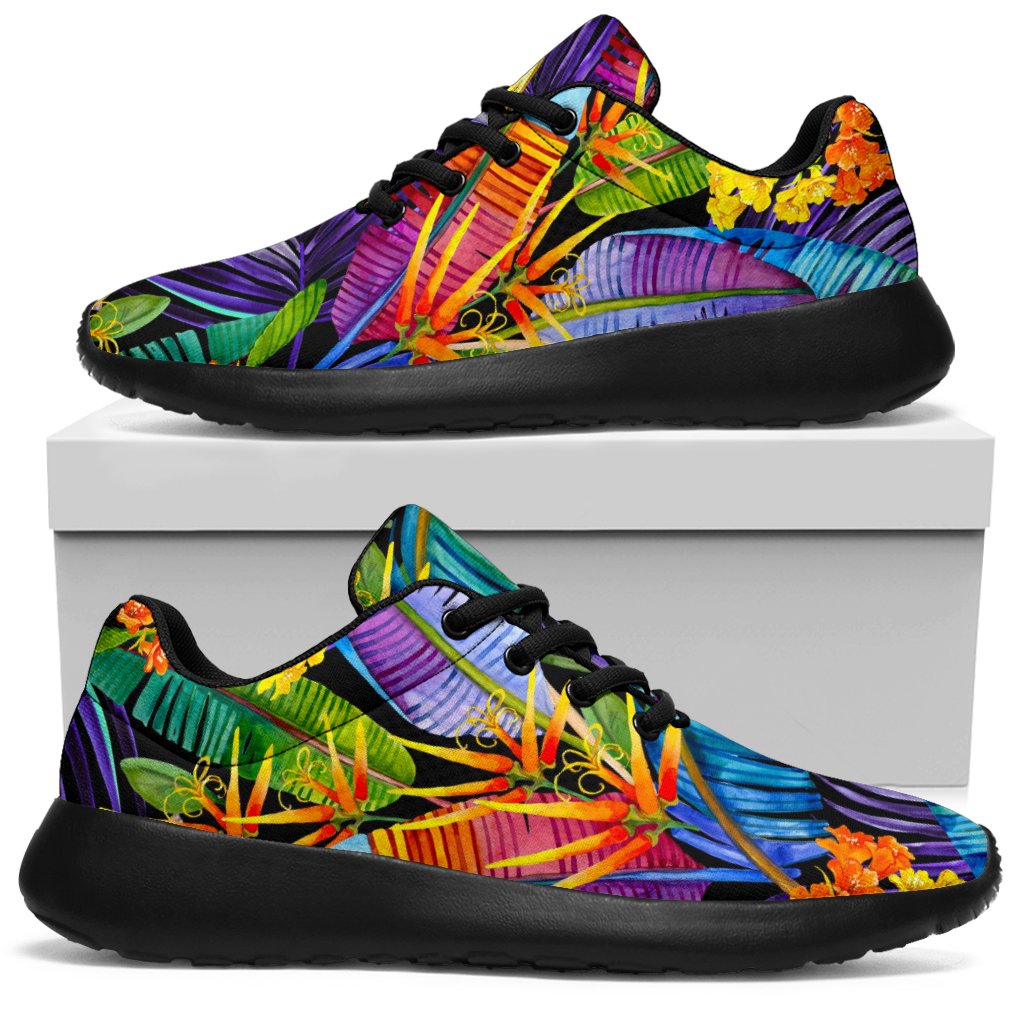 Colorful Leaves Tropical Pattern Print Sport Shoes GearFrost