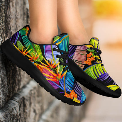 Colorful Leaves Tropical Pattern Print Sport Shoes GearFrost