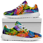 Colorful Leaves Tropical Pattern Print Sport Shoes GearFrost
