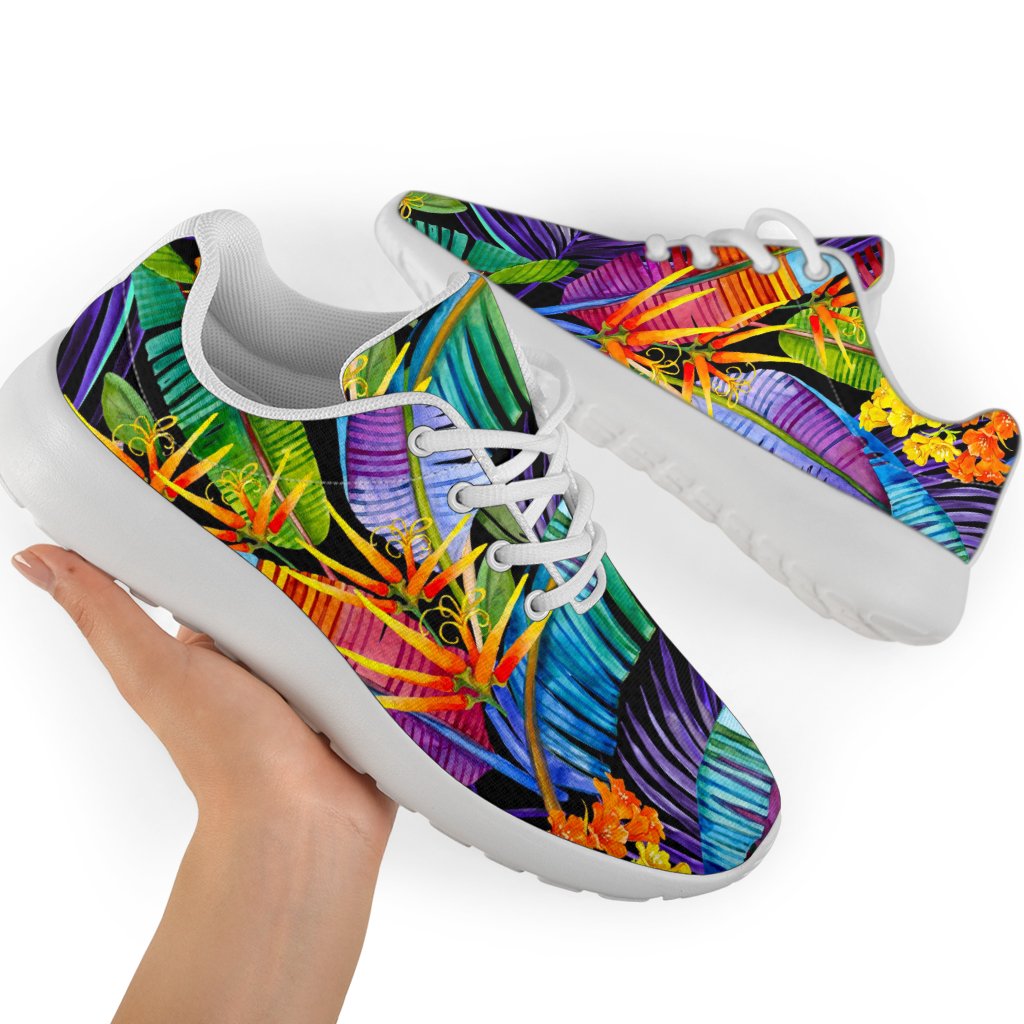 Colorful Leaves Tropical Pattern Print Sport Shoes GearFrost