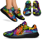 Colorful Leaves Tropical Pattern Print Sport Shoes GearFrost