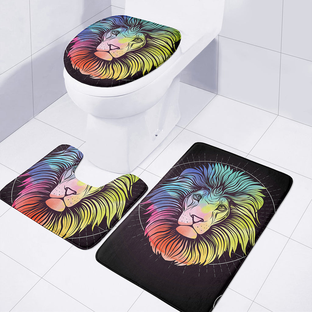 Colorful Leo Sign Print 3 Piece Bath Mat Set