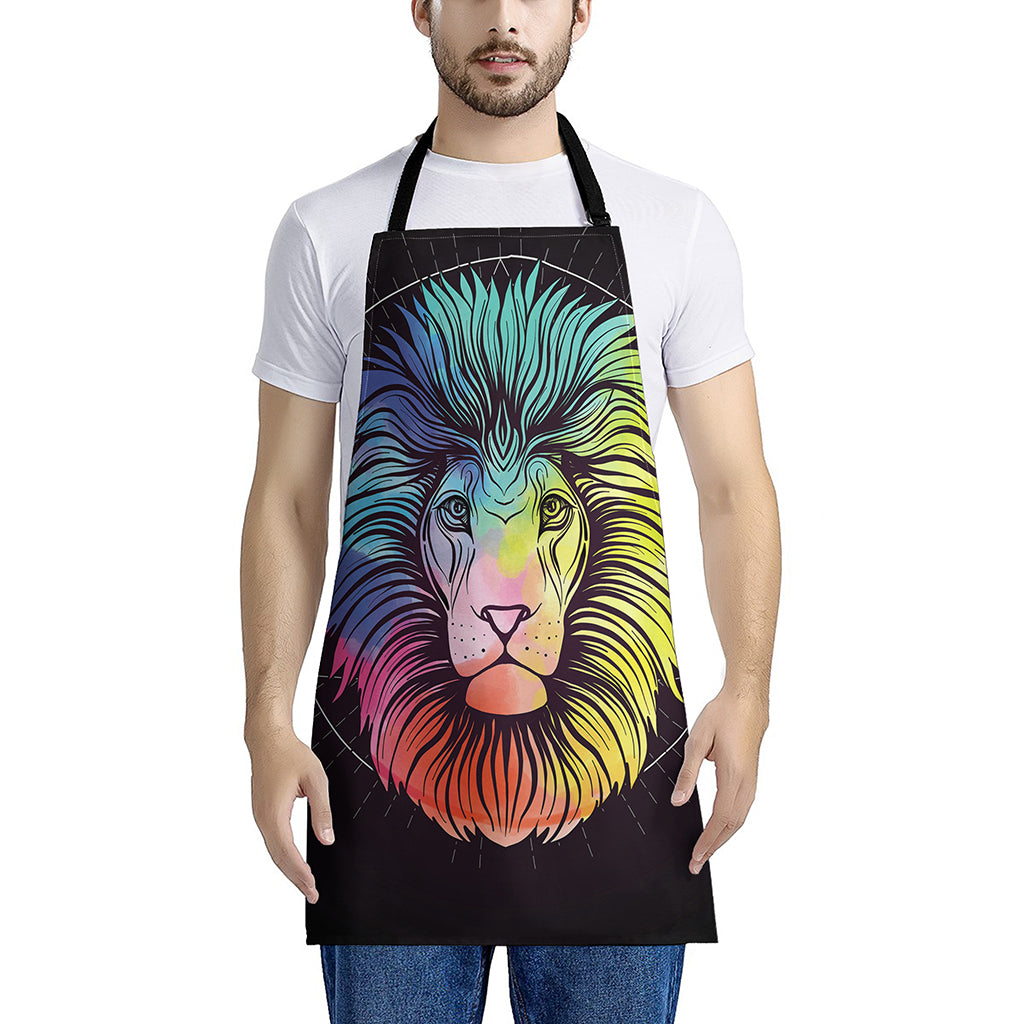 Colorful Leo Sign Print Apron
