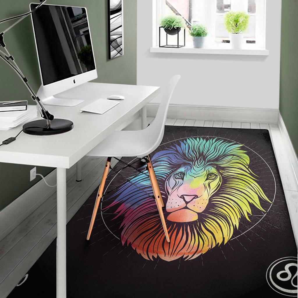 Colorful Leo Sign Print Area Rug