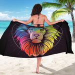Colorful Leo Sign Print Beach Sarong Wrap