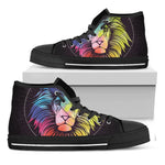 Colorful Leo Sign Print Black High Top Shoes