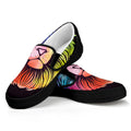 Colorful Leo Sign Print Black Slip On Sneakers