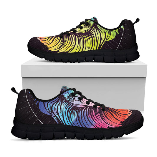 Colorful Leo Sign Print Black Sneakers
