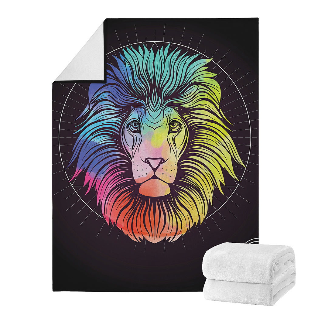 Colorful Leo Sign Print Blanket