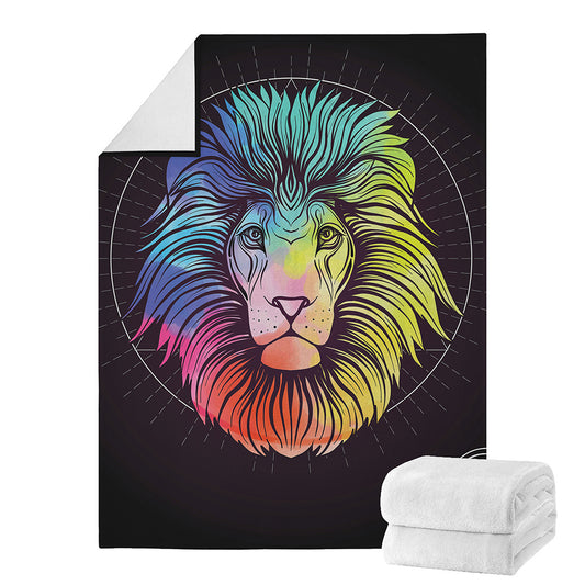 Colorful Leo Sign Print Blanket