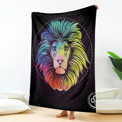 Colorful Leo Sign Print Blanket