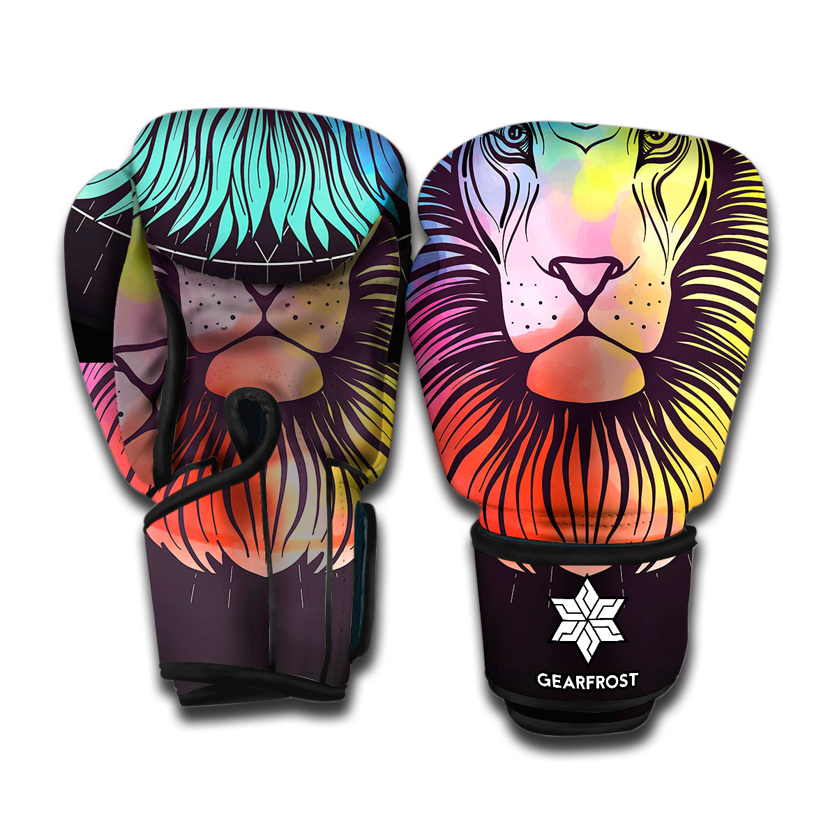 Colorful Leo Sign Print Boxing Gloves