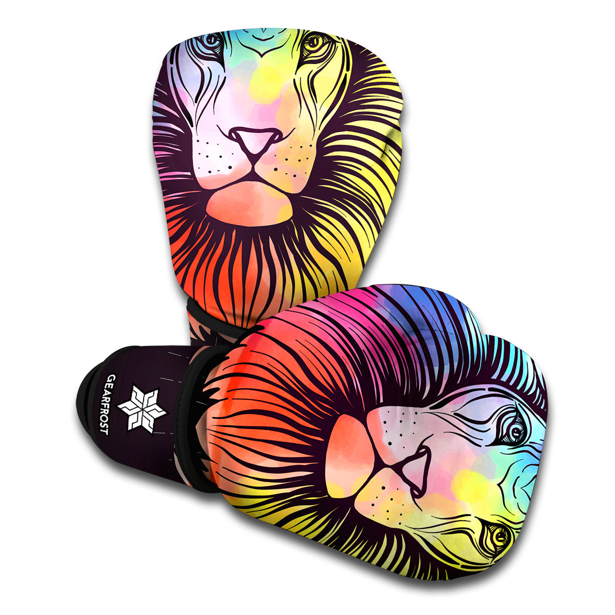 Colorful Leo Sign Print Boxing Gloves