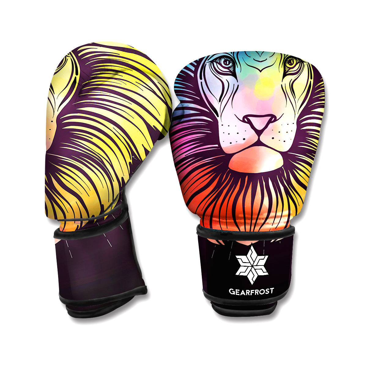 Colorful Leo Sign Print Boxing Gloves