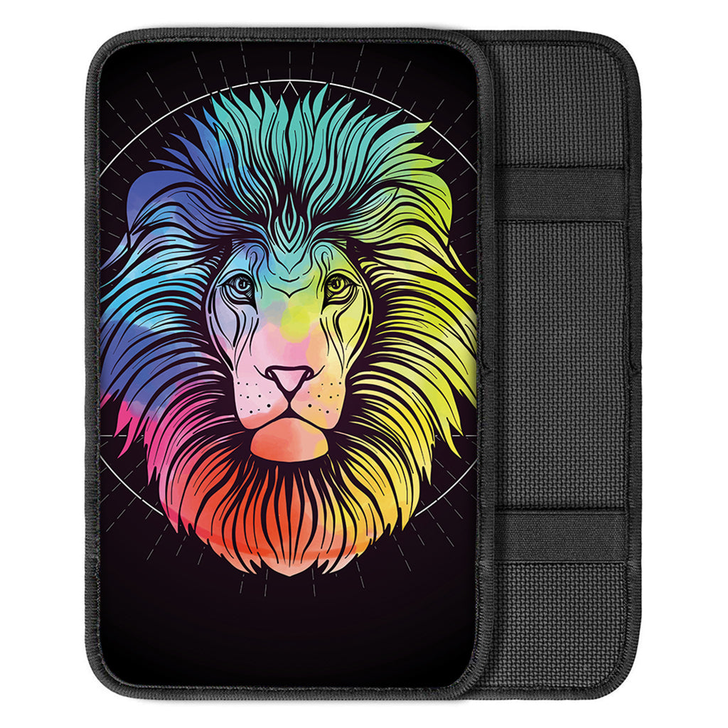 Colorful Leo Sign Print Car Center Console Cover