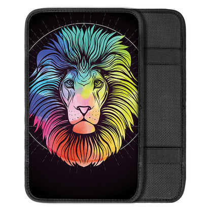 Colorful Leo Sign Print Car Center Console Cover
