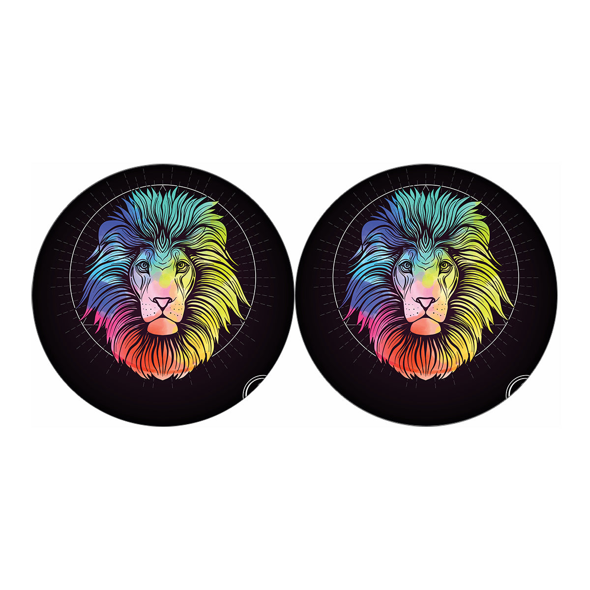 Colorful Leo Sign Print Car Coasters