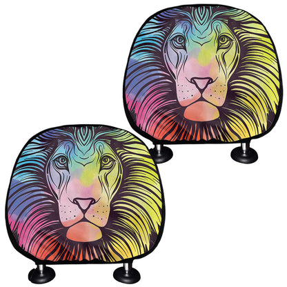 Colorful Leo Sign Print Car Headrest Covers