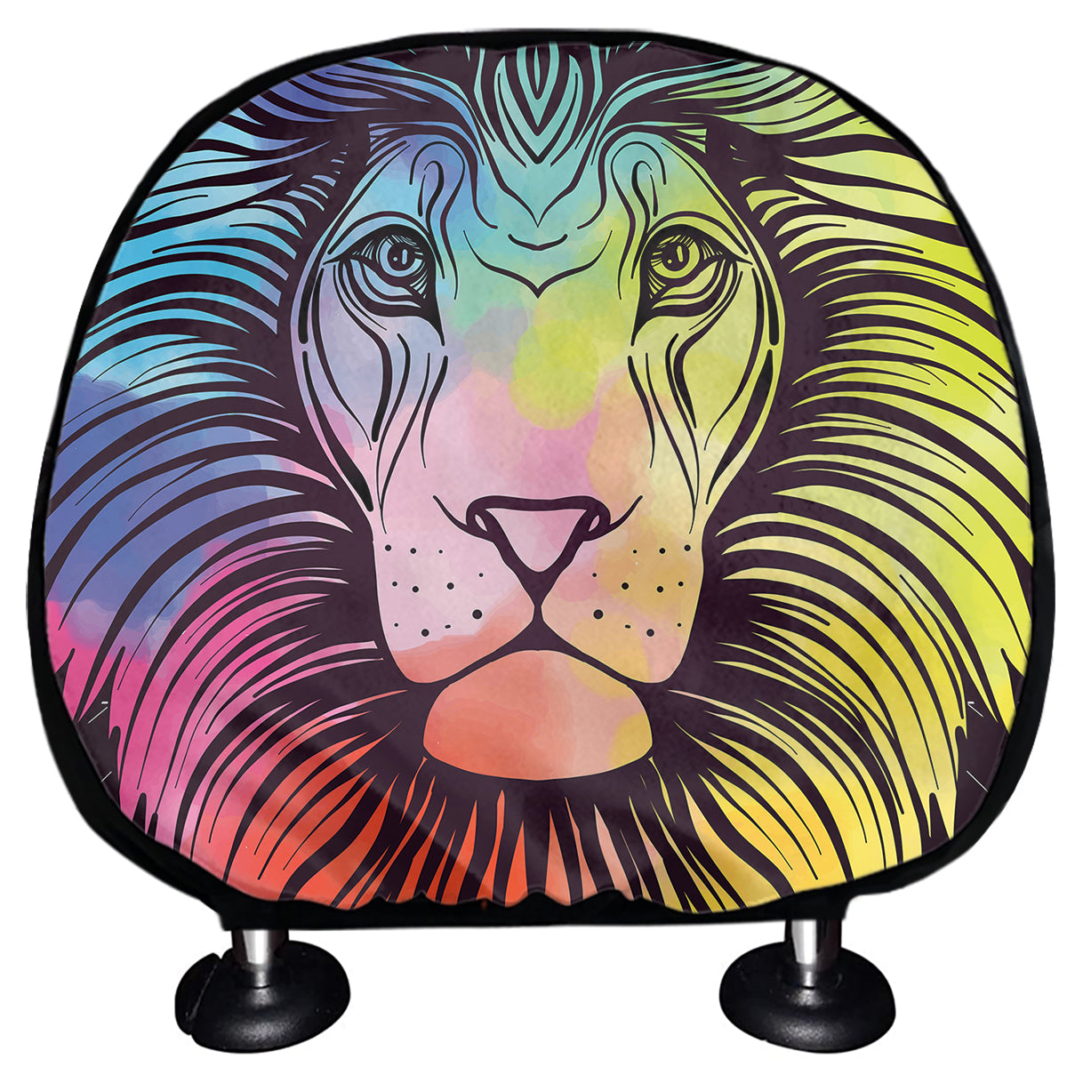 Colorful Leo Sign Print Car Headrest Covers