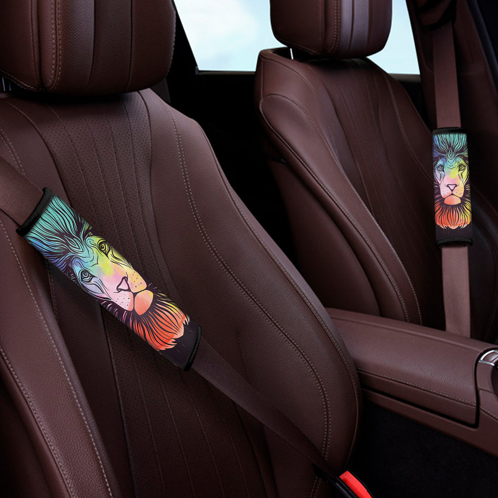 Colorful Leo Sign Print Car Seat Belt Covers
