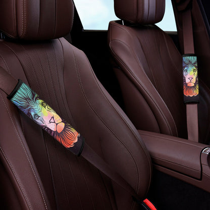 Colorful Leo Sign Print Car Seat Belt Covers