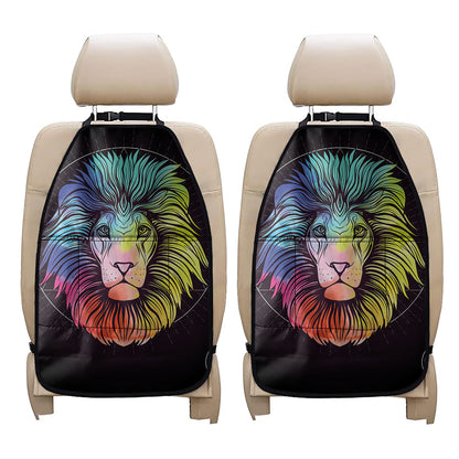 Colorful Leo Sign Print Car Seat Organizers