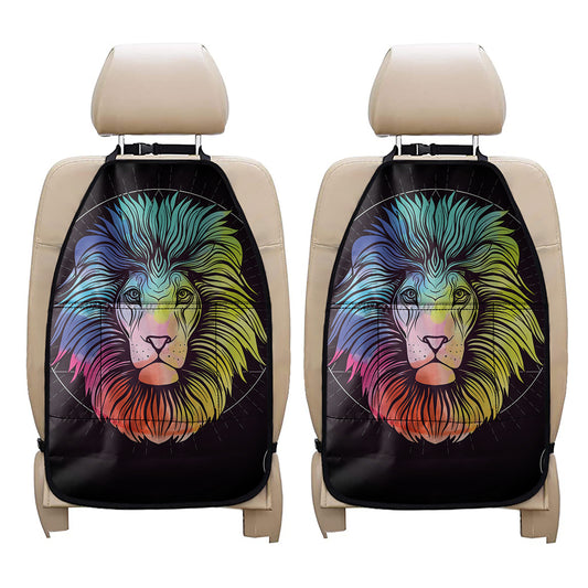 Colorful Leo Sign Print Car Seat Organizers