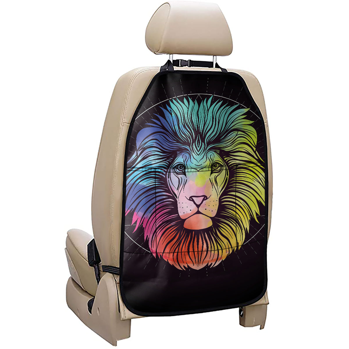 Colorful Leo Sign Print Car Seat Organizers