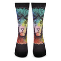 Colorful Leo Sign Print Crew Socks