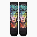 Colorful Leo Sign Print Crew Socks