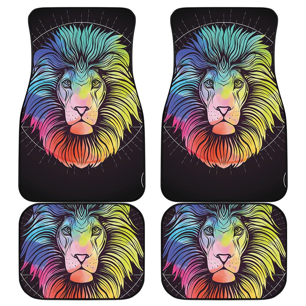 Colorful Leo Sign Print Front and Back Car Floor Mats