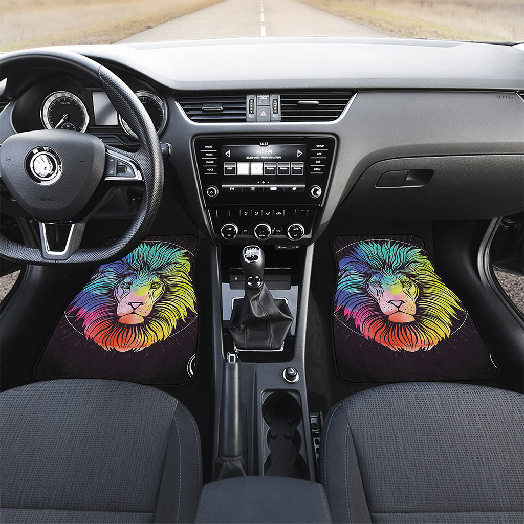 Colorful Leo Sign Print Front and Back Car Floor Mats